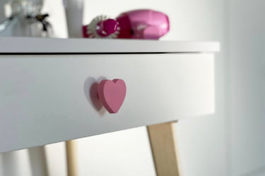 Детский стол со стульчиками Зайка MK-0019 белое дерево/белый (плюш)