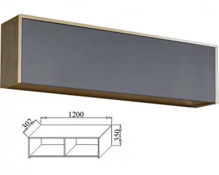 Настенный шкаф для гостиной Куб К02 Белый софт Черный ясень