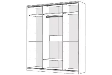 Белый шкаф-купе с зеркалом Виктория 1800х584х2300, Белый 18ДЗДЗДЗ-Б 310-1907