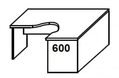 Стол письменный правый СА-3 Пр  Клен/металлик