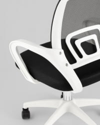 Кресло офисное ТопЧаирс Симпле СН черный пластик белый / TopChairs Simple SN