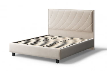 Кровать СОФИЯ 2000*1600мм (на опорах), велюр Бренди лайт 03 (бежевый), (б/основания, б/матраса)