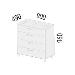 Комод Катрин 92.18 Дуб венге Белый песок Браун вуд