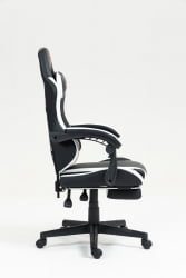 Кресло спортивное TopChairs Prophet с оттоманкой черно-белый