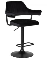 Стул барный ДОБРИН CХАРЛЙ БЛАCК (черный велюр (МДЖ9-101)) 2 шт / DOBRIN CHARLY BLACK (MJ9-101))