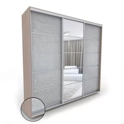 Трехстворчатый шкаф Акцент-Квадро КЛ 1800х600 Шимо светлый/хром