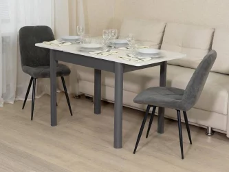 Стол обеденный раскладной Орфей 44 Бетон крем-Оникс