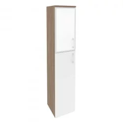 Шкаф высокий узкий левый ONIX O.SU-1.7R(L) white Дуб Аризона/Белый