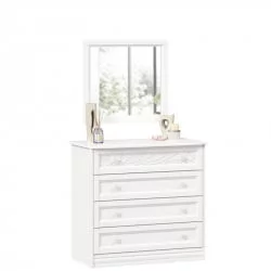 Комод с 4 ящиками с зеркалом Джулия Белый