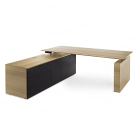 TESLA Стол письм. с тумбой SX СВ.ЭВКАЛИПТ/ЧЕРНЫЙ 110 103 ECL-L BL