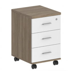 Тумба мобильная с тремя ящиками Sigma SG.612.OD.WH Дуб темный Белый