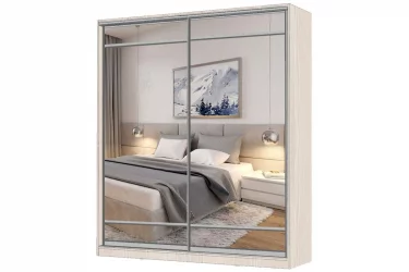 Шкаф-купе 2-х дверный Виктория 1800х584х2300, Бодега светлая 18ДЗЗЗДЗЗЗ-ПППЯ-Бс 310-995