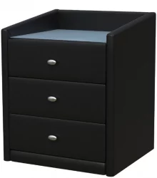 Тумба прикроватная с 3-мя ящиками №5 Черная