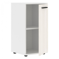 Шкаф колонка с глухой малой дверью EDIS ELCS 42.1 Ясень Траун Черный Белый