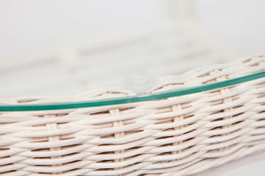 Комплект для отдыха ANDREA (диван + 2 кресла + журн. столик со стеклом + подушки) TCH White (белый), Ткань рубчик, цвет кремовый