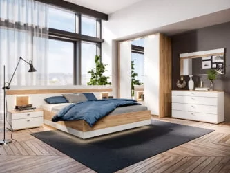 Спальный гарнитур Фиджи №1 Дуб Золотой Белый