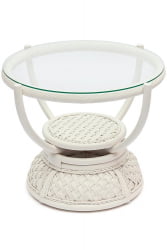 Столик кофейный Andrea ротанг, D60х50см, TCH White (белый)