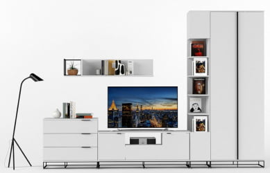 Полка в гостиную City большая белый