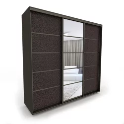 Шкаф-купе 3-х дверный Акцент-Квадро КЛ 2400х600 Венге/Бронза