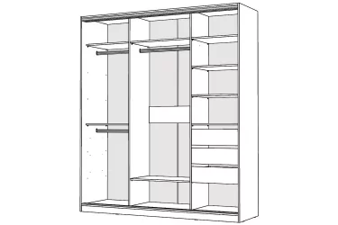 Шкаф-купе 2-х дверный Виктория 2000х584х2300, Белый 20ДЗЗЗДЗЗЗ-ЯПШШ-Б 310-1594
