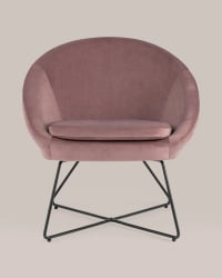 Кресло Колумбия велюр Пыльно-розовое
