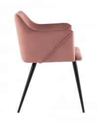 Стул с подлокотниками Джоэл велюр Пыльно-розовый
