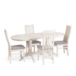 Раздвижной овальный стол COPPOLA бук, мдф, 140+40x80x77см, Ivory white