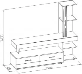 Шкаф МЦН Maiolica 1 Ясень Шимо светлый-Ясень Анкор темный