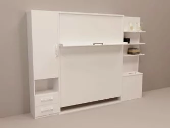 Шкаф-кровать Смарт 1 с полками 1600 правый Дуб молочный