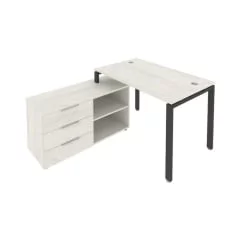 Рабочая станция на П-образном м/к с опорной тумбой левая Metal System Б.РС-СТС-2.2 Л Наварра/Антрацит