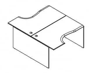 Двухместная рабочая станция W2CET 169.2 Дуб сонома