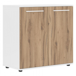 Шкаф с глухими малыми дверьми EDIS ELCS 85.1 Дуб Денвер светлый Белый Белый