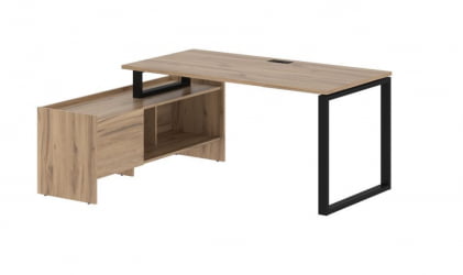 Стол с тумбой EDIS EQCT 17814 Дуб Денвер светлый Черный