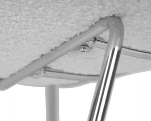 Кресло дизайнерское DOBRIN EMILY (белый (букле) ткань , хромированная сталь)