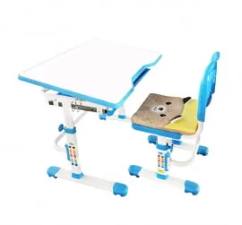 Комплект парта и стул с чехлом RIFFORMA SET-10 Белый Голубой