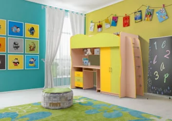 Детский уголок Юниор-3.1 Дуб молочный/Ярко-розовый/Светло-розовый