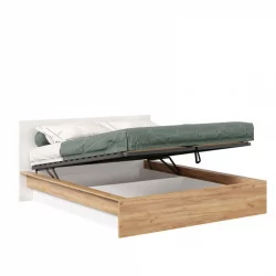 Кровать двуспальная 1600 с подъёмным механизмом Марта-2 ЛД 406.180.000 Дуб золотой Белый