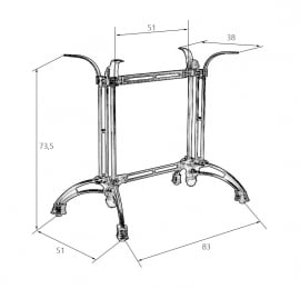 Подстолье обеденное ДОБРИН ЛОУИСЕ ВИДЕ / DOBRIN LOUISE WIDE