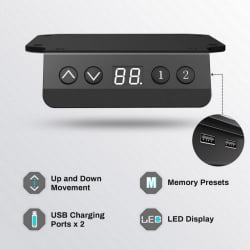 Стол для компьютера угловой (левый) c электрической регулировкой по высоте EUREKA ERK-L60L-RB