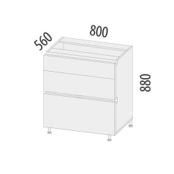 Напольный шкаф (3 ящика с системой плавного закрывания) Бостон 104.92