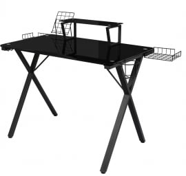 Стеклянный компьютерный стол GD-06 Black (черный)