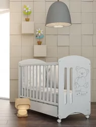 Кроватка для новорожденных Micuna Sweet Bear 120x60 White с матрацем CH-620