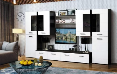 Набор мебели для гостиной Грация 1.2 МДФ глянец Венге/Дуб выбеленный