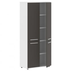 Шкаф с глухими средними и малыми дверьми EDIS EHCS 85.3 Мокко Белый Белый