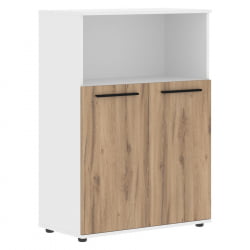 Шкаф с глухими малыми дверьми ЕДИС ЕМCС 85.3 Дуб Денвер светлый Черный Белый / EDIS EMCS