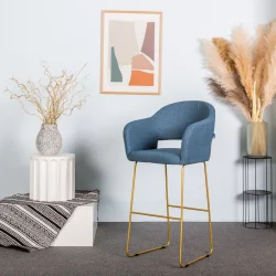 Стул полубарный Oscar (ПБ) БлюАрт/ЛинкЗолот
