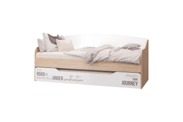 Кровать-софа Джуниор, выдвижная, дуб сонома/ дуб сонома, белый