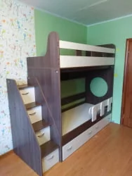 Кровать Юниор 1 (без бортика) Бодего-белое дерево