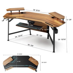 Стол для компьютера с подставкой под клавиатуру EUREKA ERK-AED-E70WN