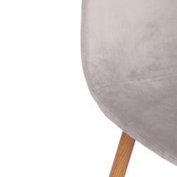 Мягкий стул BREEZE (mod. 4724) вельвет/металл, 44 х 53 х 87 см, Light grey (светло-серый) HLR14 / натуральный